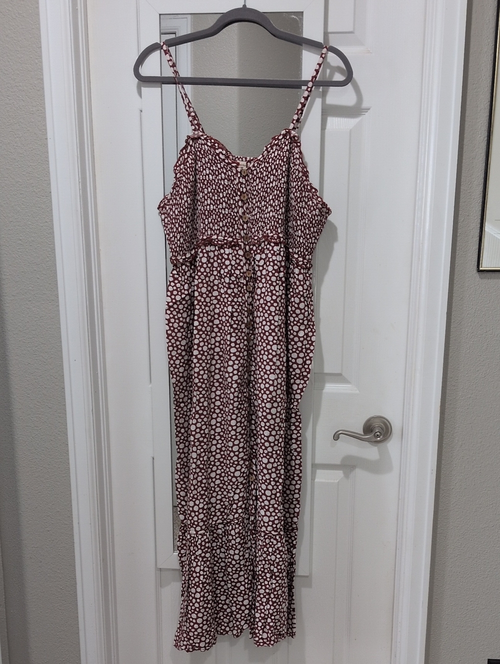 Cost Plus World Market Brown And Cream Maxi Dress